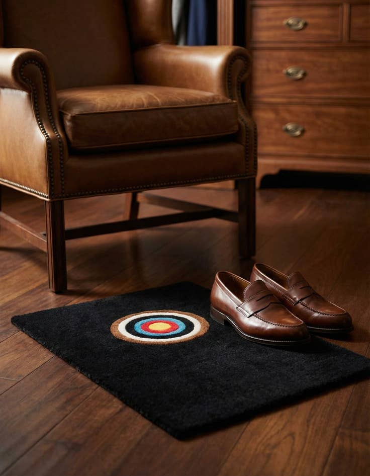 Detail image of 1' 4 x 2'  Hand Knotted WM Brown Driver Rug