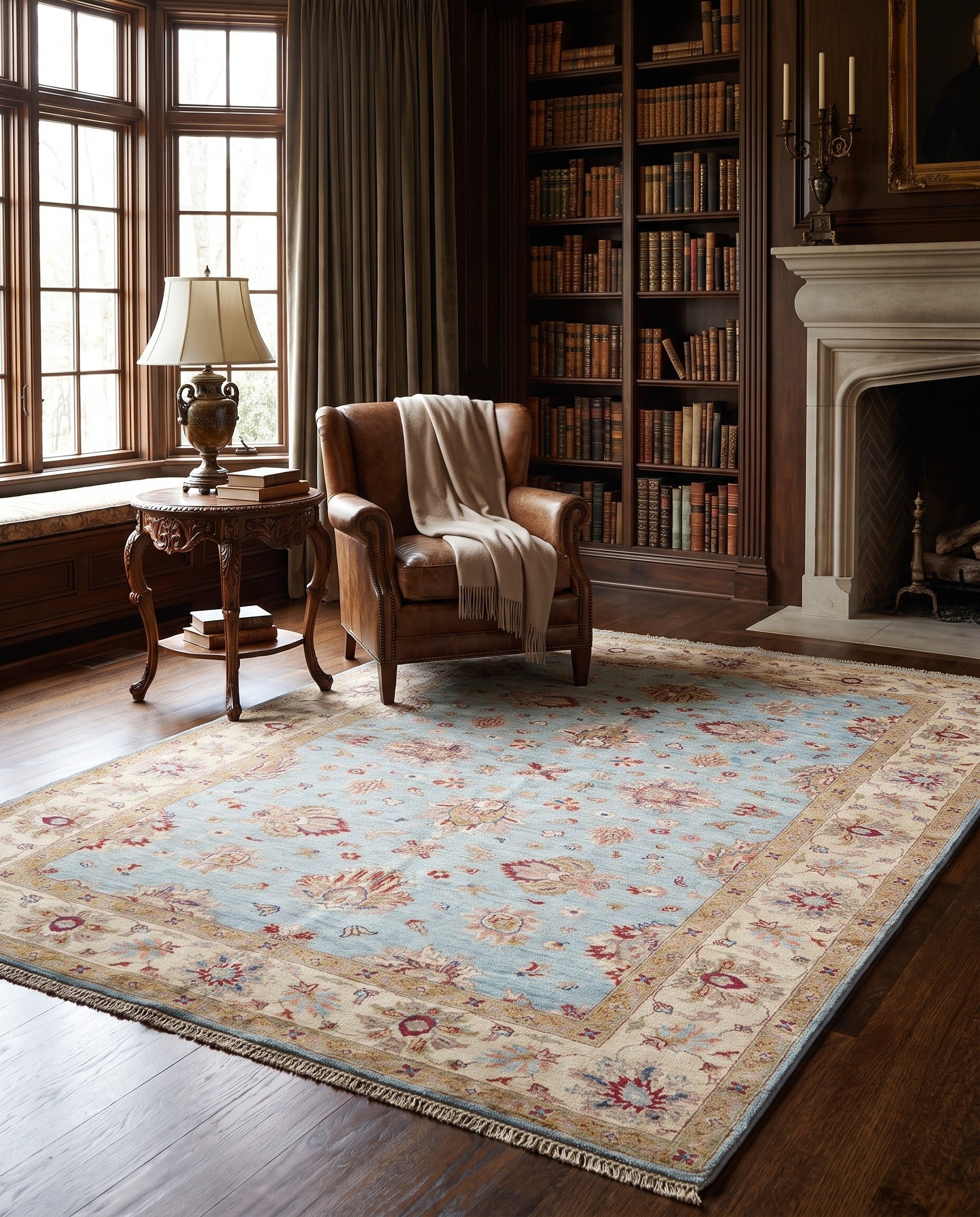 Detail image 3 of 10: 5' 11 x 8' 3 Hand Knotted Ziegler Rug