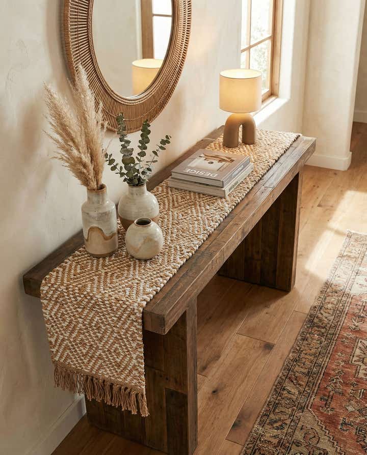 1' 2 x 8' Hand Woven Braided Jute Table Runner Rug