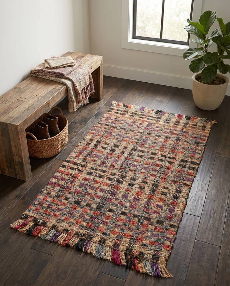 Detail image of 3' 1 x 5' 1 Hand Woven Chunky Jute Rug