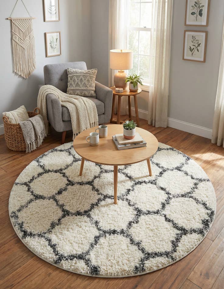 Detail image of 5' x 5' Lagom Shag Round Rug