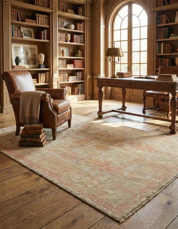 5' 4 x 6' 10 Hand Knotted Oushak Wool Rug
