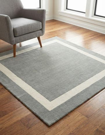5' 1 x 5' 1 Jill Zarin Border Wool Square Rug