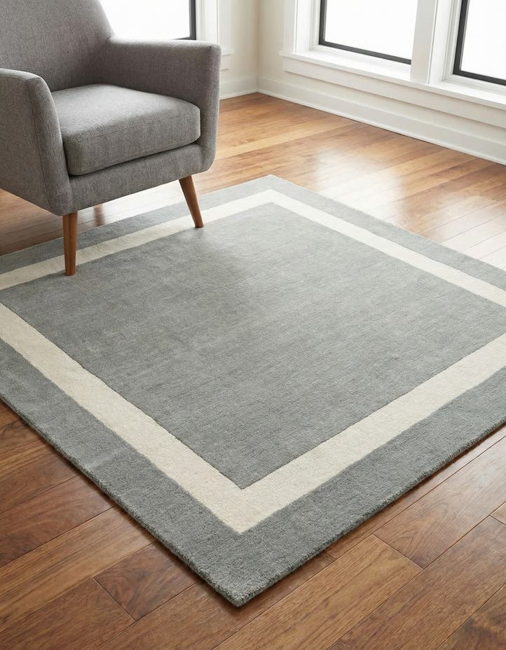 5' 1 x 5' 1 Jill Zarin Border Wool ...