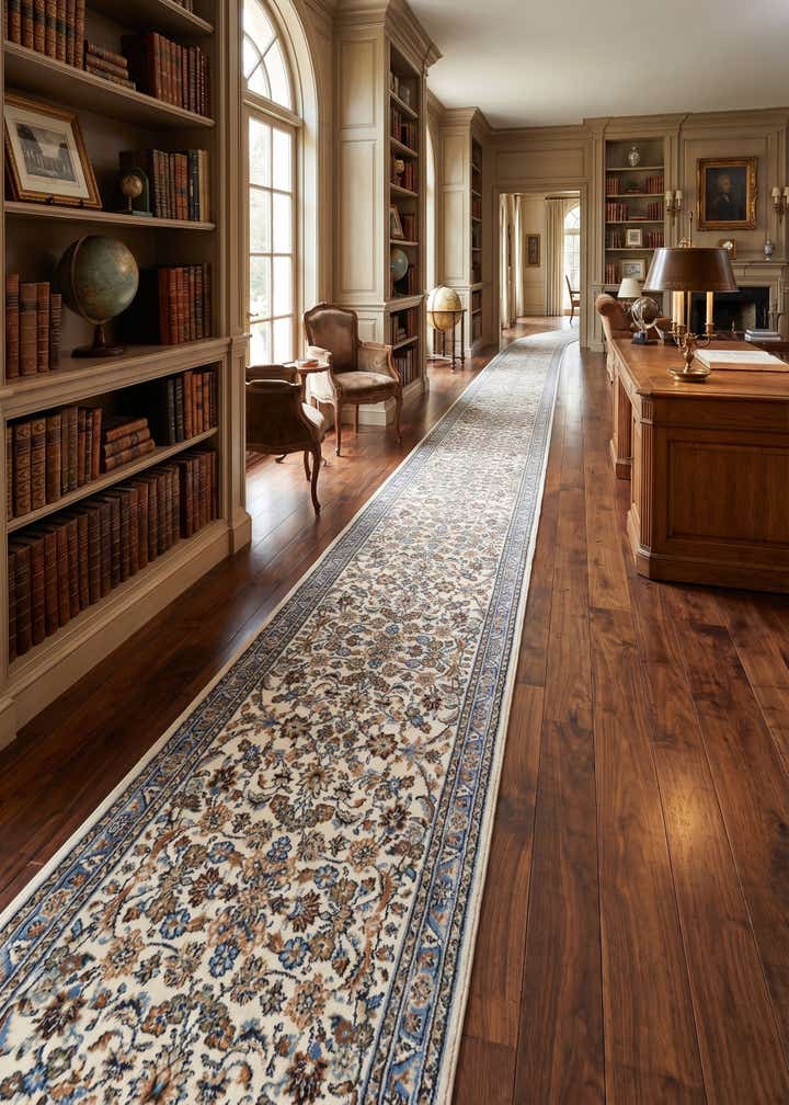 2' 7 x 100' Kashan Design Runner Rug