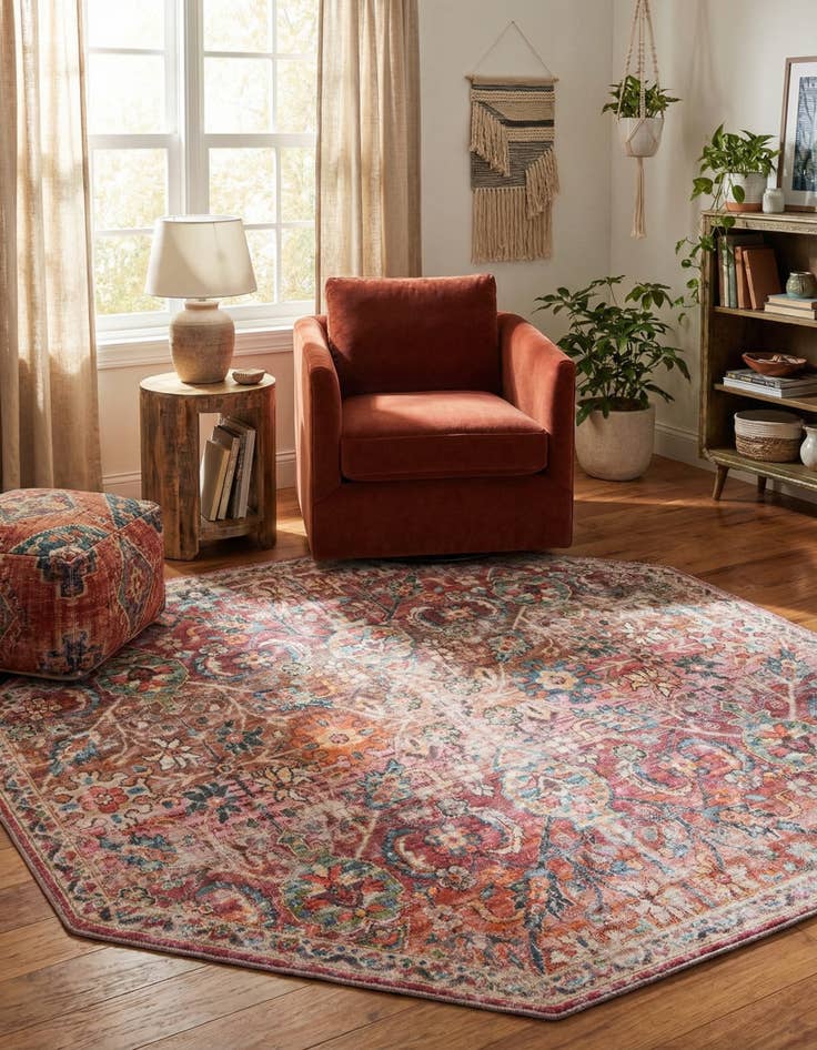 Detail image of 7' 10 x 7' 10 Washable Nostalgia Octagon Rug