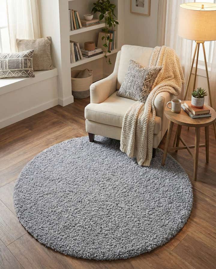 5' 3 x 5' 3 Zermatt Shag Round Rug
