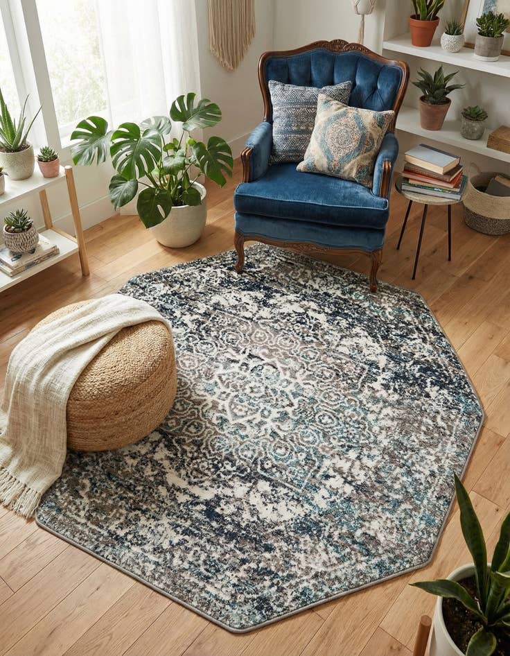 Detail image of 5' 3 x 5' 3 Arlington Octagon Rug