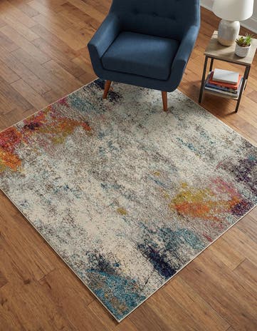5' x 5' Washable Theia Square Rug