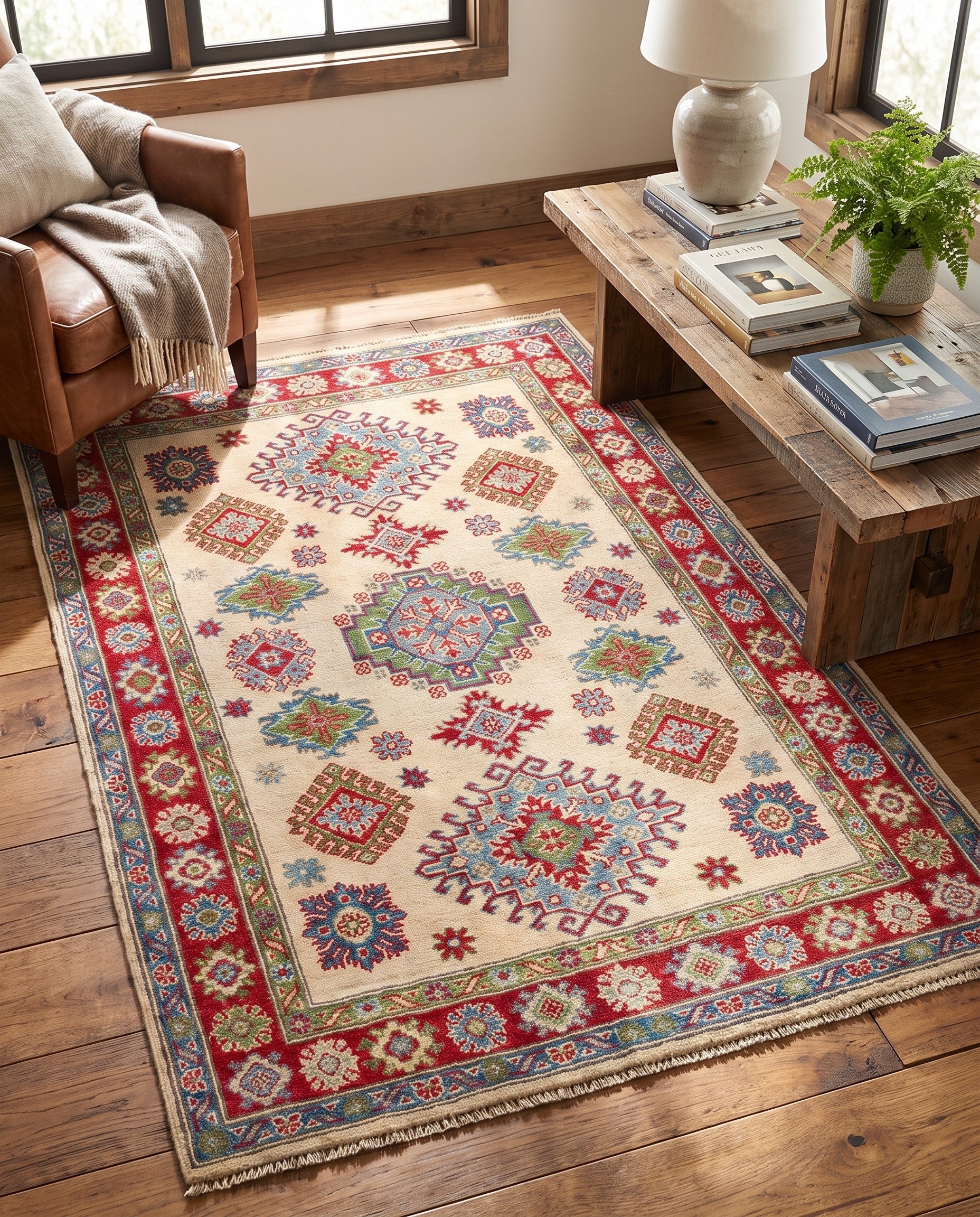 Detail image 3 of 10: 3' 10 x 6' 2 Hand Knotted Kazak Rug