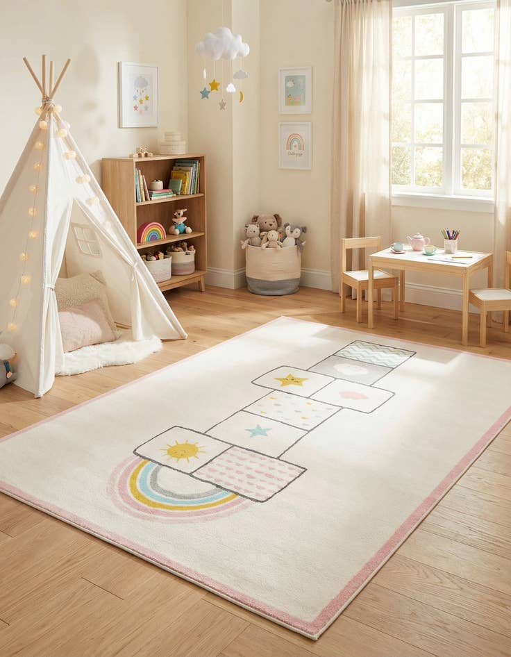 Detail image of 7' 10 x 10' Hopscotch Whimsy Kids Rug