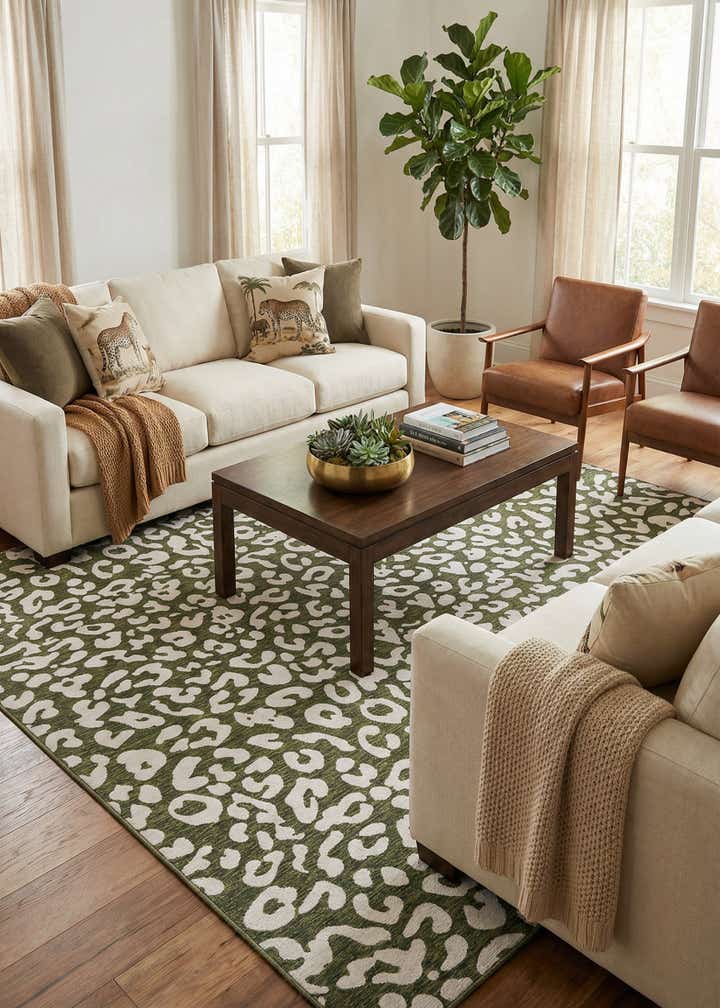 13' x 13' Easy-Clean Safari Indoor / Outdoor Square Rug
