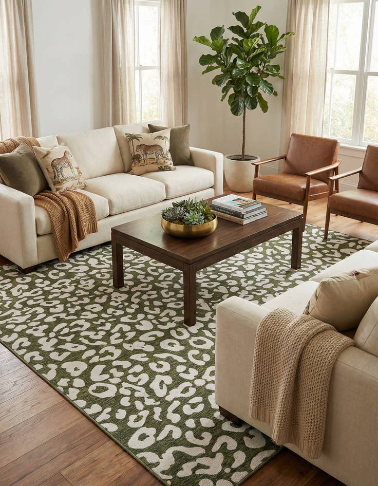 Detail image of 13' x 13' Washable Safari Indoor / Outdoor Square Rug