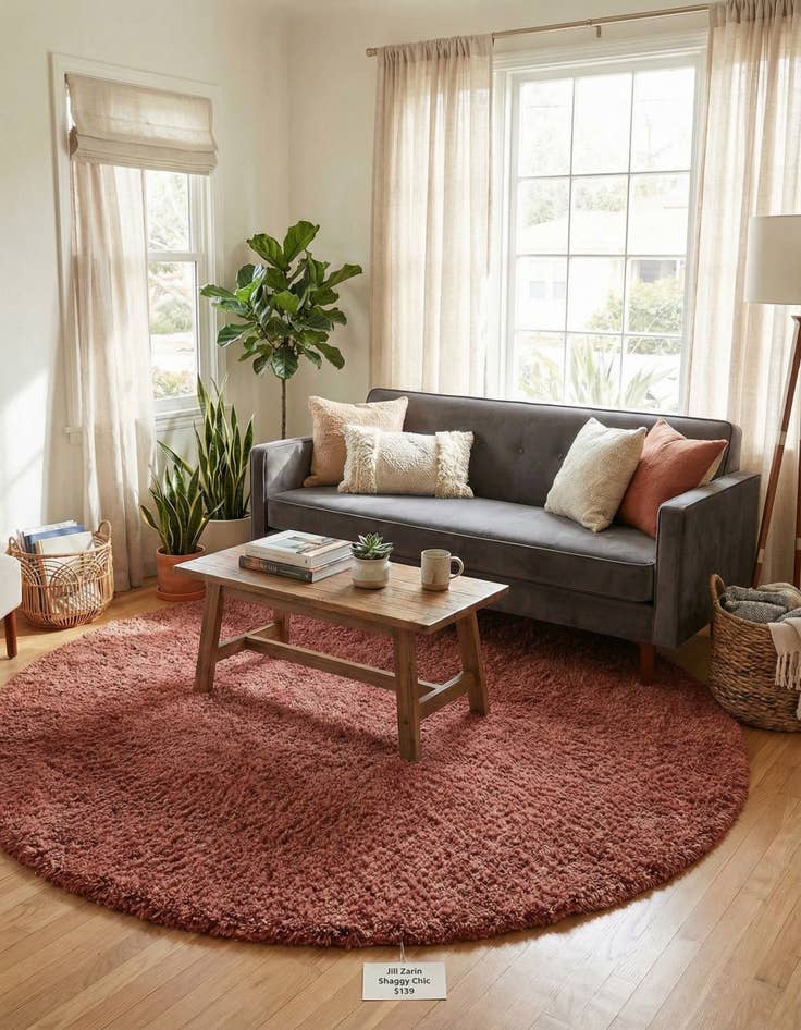 Detail image of 7' x 7' Jill Zarin Shaggy Chic Round Rug