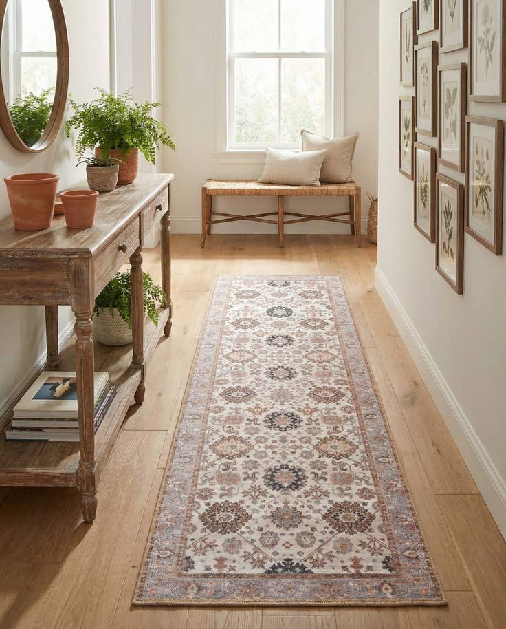 Detail image of 2' 7 x 10' Washable Timeless Runner Rug