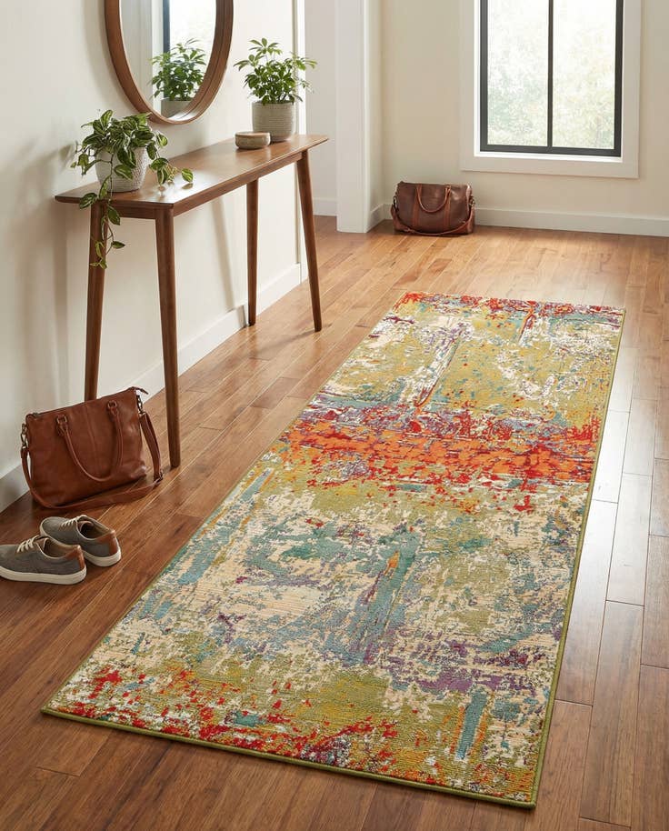 Detail image of 2' 7 x 7' Easy-Clean Modern Indoor / Outdoor Runner Rug