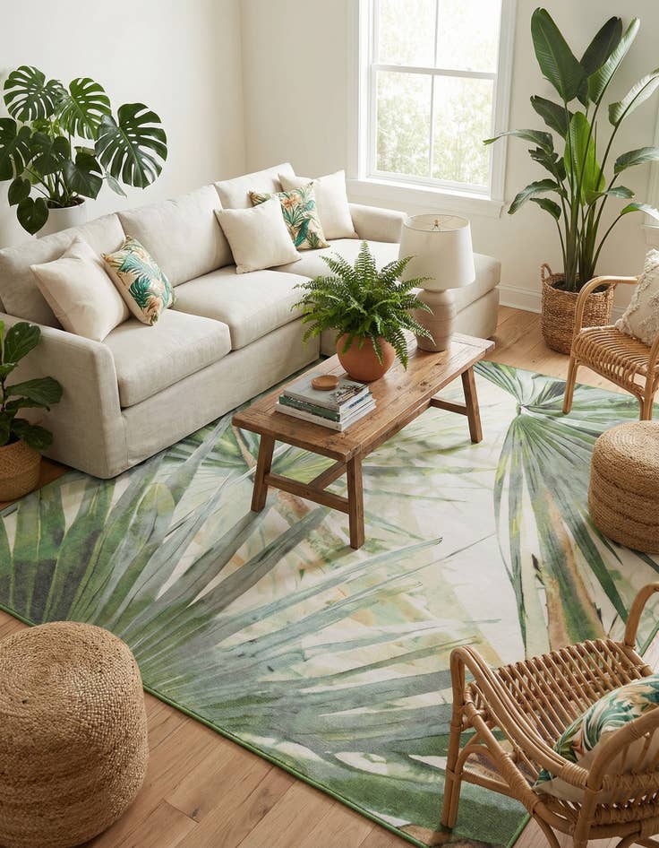 Detail image of 10' x 10' Washable Jill Zarin Caribbean Indoor / Outdoor Square Rug