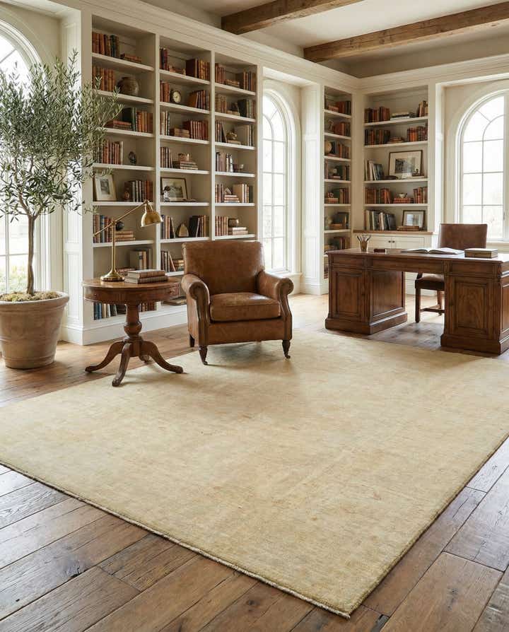 9' x 12' 3 Hand Knotted Oushak Wool Rug