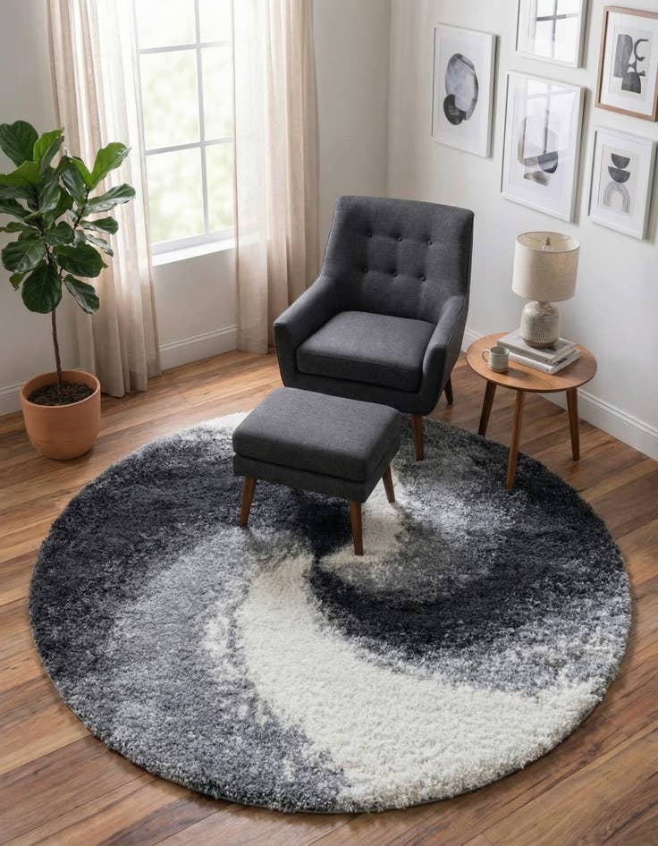 Detail image of 5' 3 x 5' 3 Soft Touch Shag Round Rug