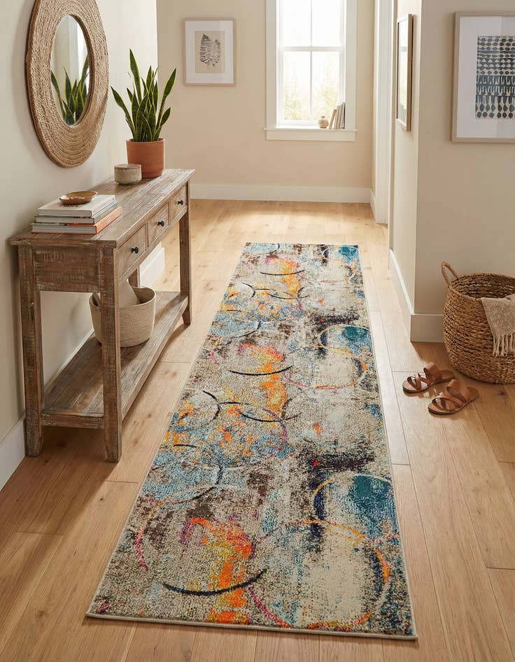 Detail image of 2' 7 x 10' Washable Theia Runner Rug