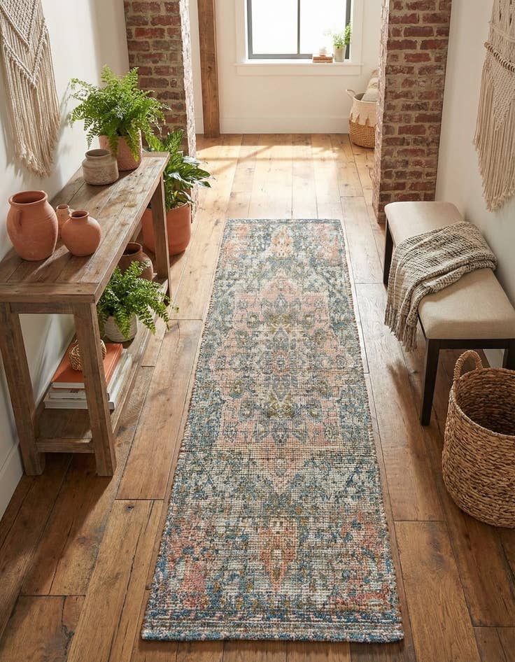 Detail image of  2' 2 x 8'  Hand Woven Chenille Jute Runner Rug