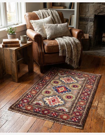 2' x 2' 10 Hand Knotted Kazak Rug