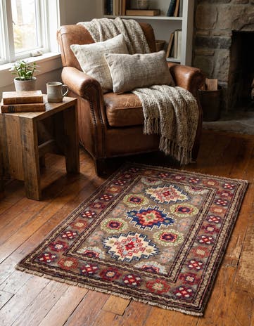 2' x 2' 10 Hand Knotted Kazak Rug