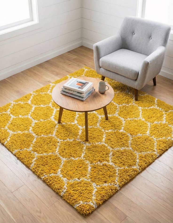 Detail image of 5' 3 x 5' 3 Trellis Shag Square Rug