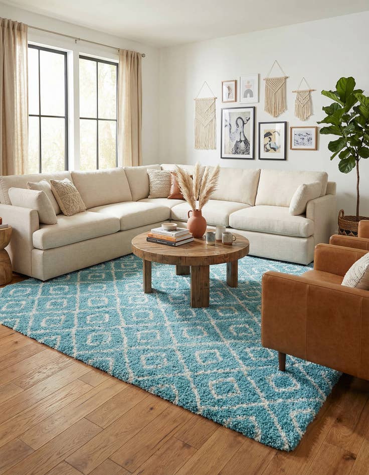 Detail image of 10' x 13' Trellis Shag Rug