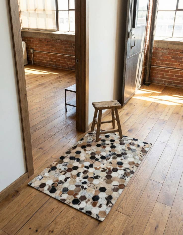 Detail image of 2' x 3' Cowhide Leather Rug