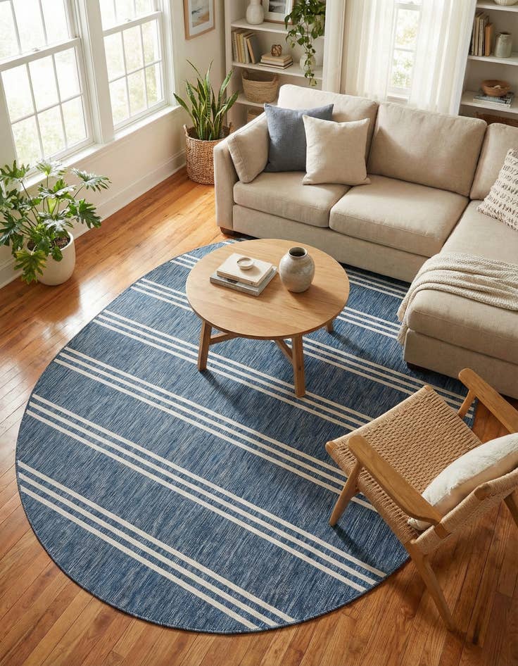 Detail image of 7' 10 x 10'  Washable Jill Zarin Anguilla Indoor / Outdoor Oval Rug