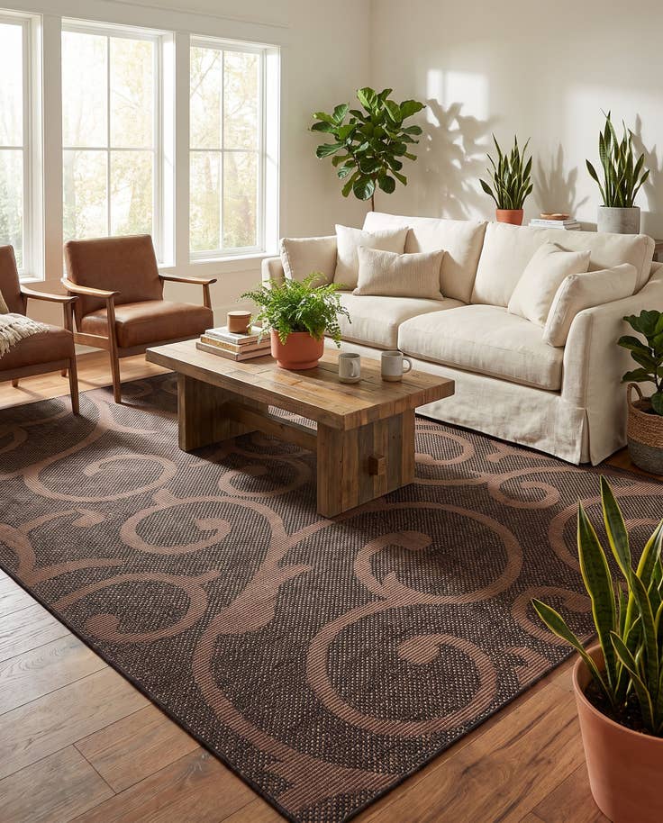Detail image of 7' x 10' Easy-Clean Botanical Indoor / Outdoor Rug