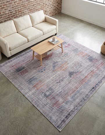 Sandy and Ivory Washable Sisu Square Rug