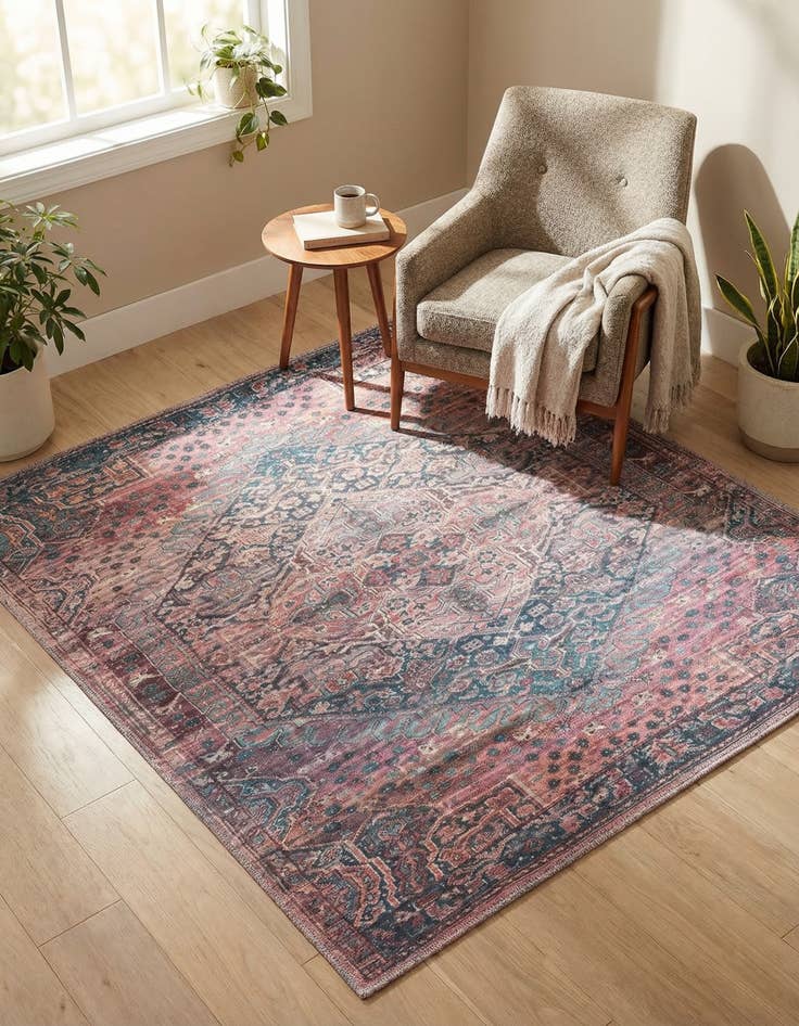 Detail image of 5' 3 x 5' 3 Washable Maahru Square Rug