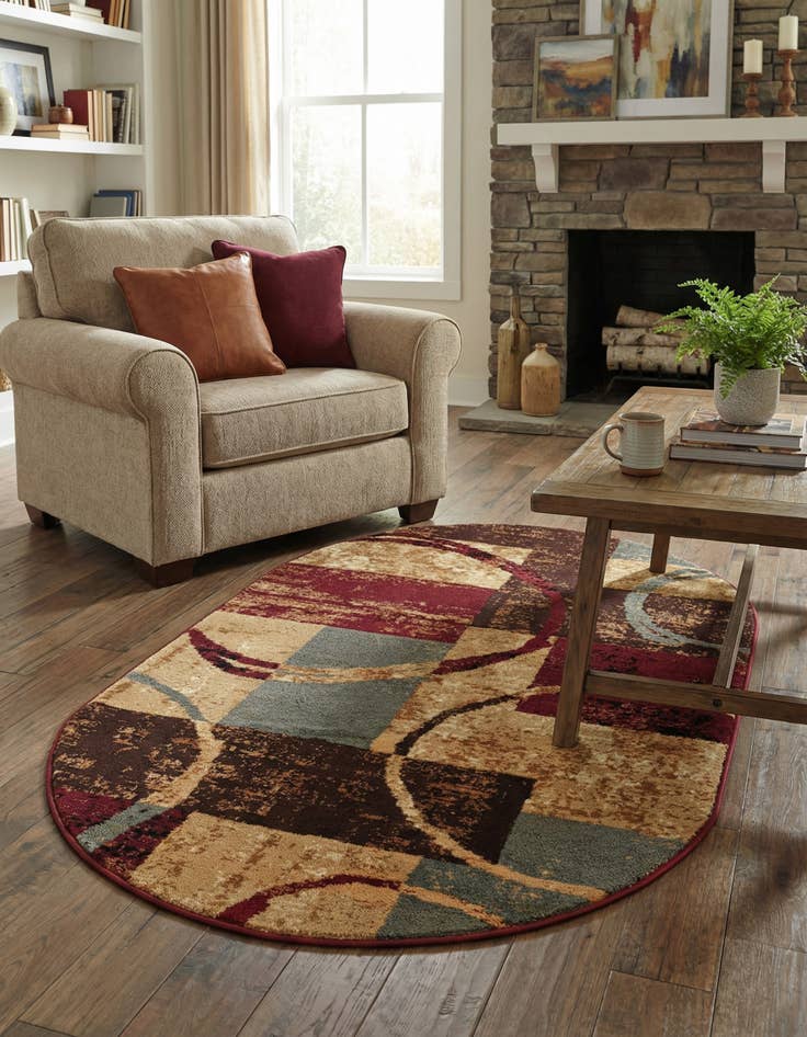 Detail image of 3' 1 x 5' 3 Cafe Oval Rug