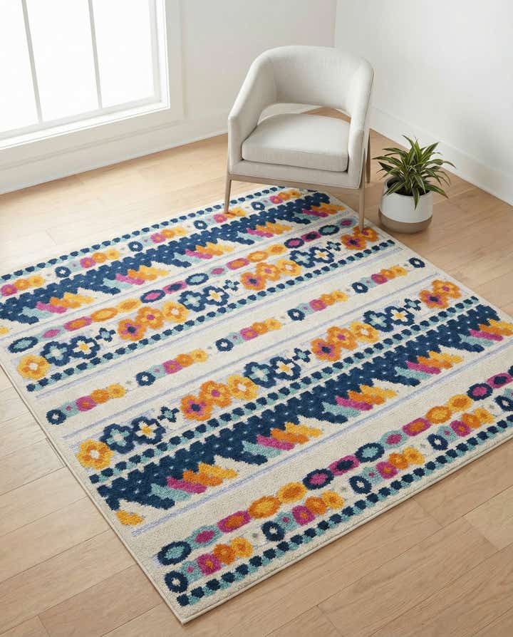 5' 3 x 5' 3 Easy-Clean Aruba Indoor / Outdoor Square Rug
