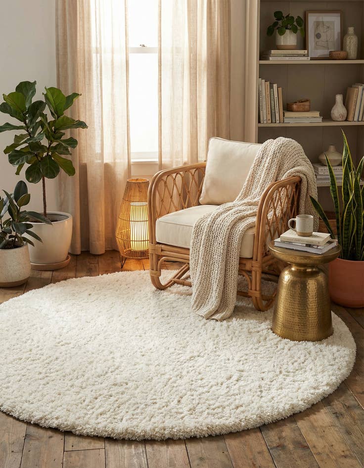 Detail image of 7' x 7' Zermatt Shag Round Rug