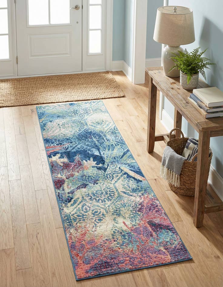 Detail image of 2' x 6' Washable Coastal Indoor / Outdoor Runner Rug