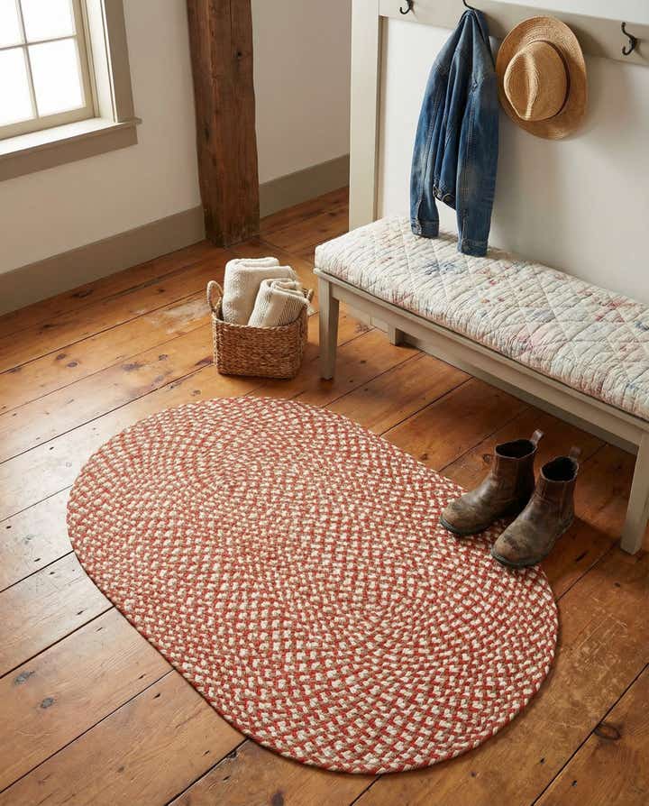 2' x 3' 1 Handmade Tweed Braided Jute Oval Rug