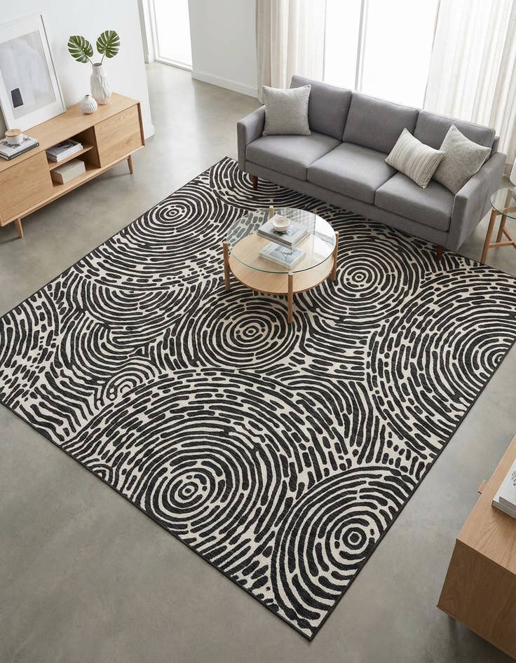 Detail image of  10' x 10'  Washable Modern Indoor / Outdoor Square Rug