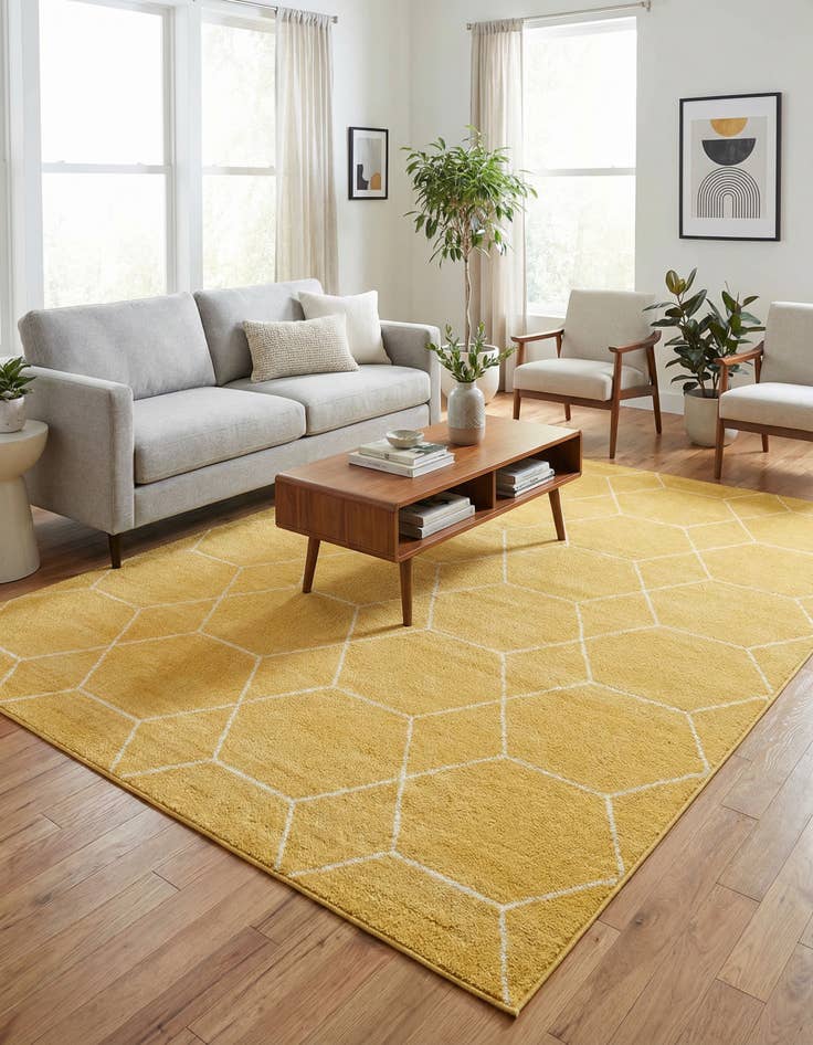 Detail image of 7' 10 x 10' Lattice Frieze Rug