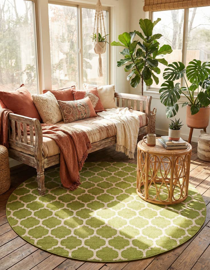 Detail image of 6' x 6' Lattice Round Rug