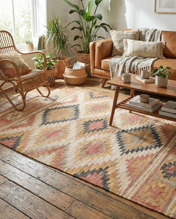 Detail image of 6' 1 x 9' Hand Woven Kilim Jute Rug