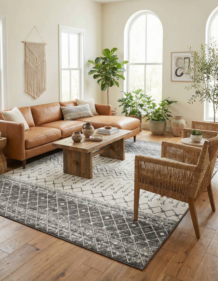 Detail image of 10' 8 x 14' Moroccan Trellis Rug