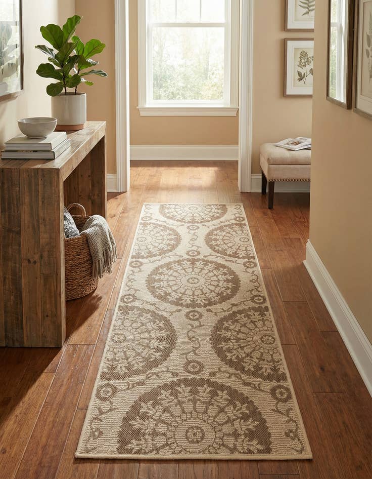 Detail image of 2' 2 x 6' Washable Botanical Indoor / Outdoor Runner Rug