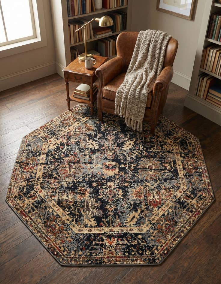 Detail image of 5' 3 x 5' 3 Saturn Octagon Rug