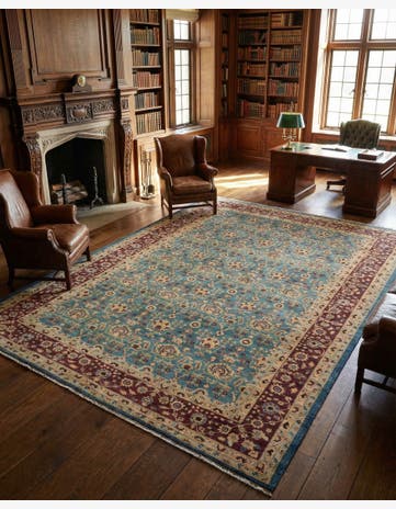 12' 3 x 17' Hand Knotted Peshawar Ziegler Rug