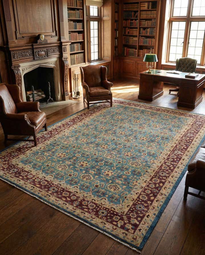 12' 3 x 17' Hand Knotted Peshawar Ziegler Rug