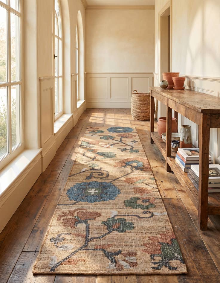 Detail image of 2' 7 x 12' Hand Woven Kala Handwoven Jute Runner Rug