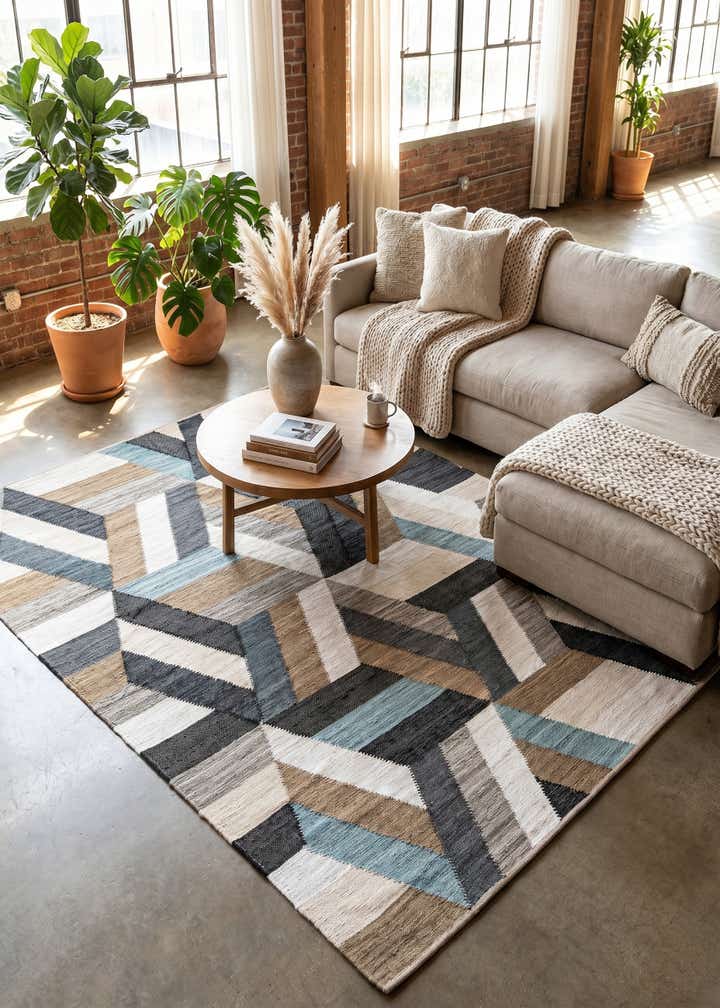 9' x 12' Hand Braided Chindi Cotton Rug